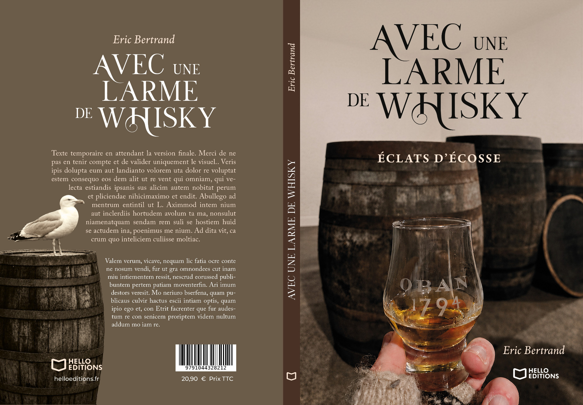 Couverture avant : Avec une larme de whisky, Éclats d’Écosse, Éric Bertrand, Hello Éditions